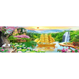 Waterfall Garden - Full Drill Diamond Painting - 100x40cm