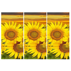 3-pictures Sunflower - Full Drill Diamond Painting - 45x70cm