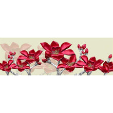 Load image into Gallery viewer, Red Flower Stitching Landscape - Full Drill Diamond Painting - 80x30cm
