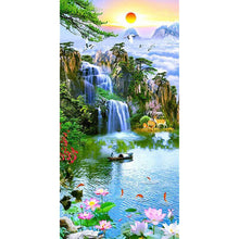Load image into Gallery viewer, Sunset in the mountain - Full Drill Diamond Painting - 45x85cm
