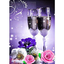 Load image into Gallery viewer, Wine Glass Flowers - Full Drill Diamond Painting
