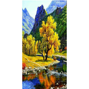 Lakeside Tree - Full Drill Diamond Painting - 45x85cm