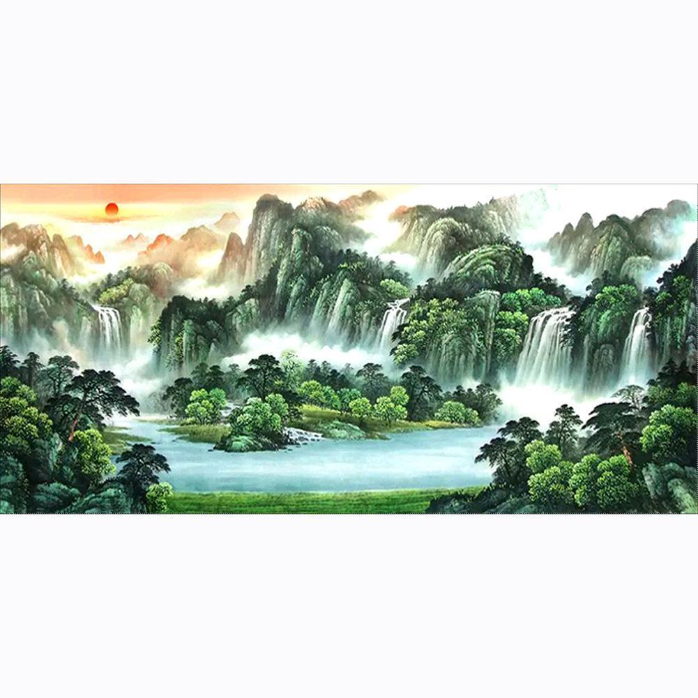 Mountains and Rivers - Full Drill Diamond Painting - 100x50cm