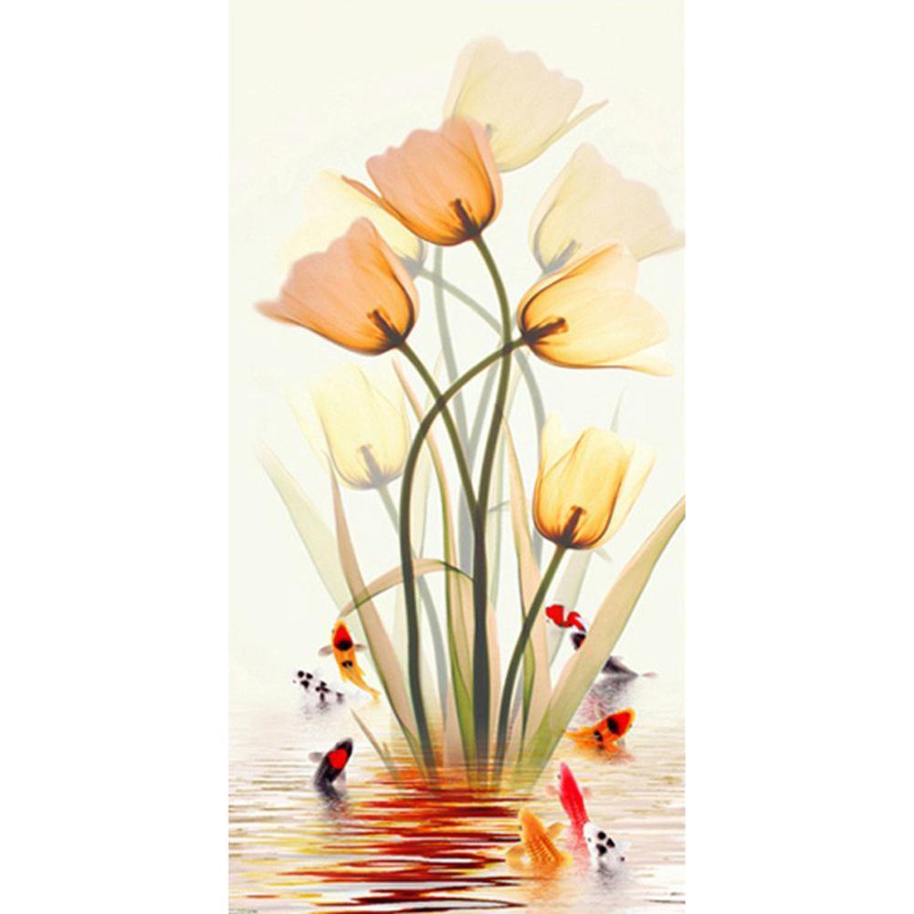 Fish Flowers - Full Drill Diamond Painting - 45x85cm