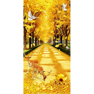 Deer Yellow Blvd - Full Drill Diamond Painting - 45x85cm