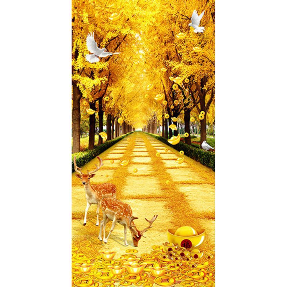 Deer Yellow Blvd - Full Drill Diamond Painting - 45x85cm