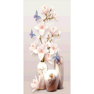 Vase Mangnolia - Full Drill Diamond Painting - 45x85cm