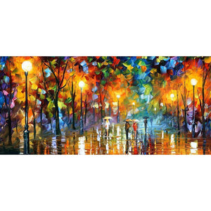 Street Night View - Full Drill Diamond Painting - 80x40cm