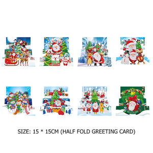 8pcs/Set-Christmas-Diamond Greeting Cards