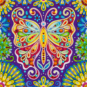 Butterfly-Partial Special Luminous Diamond Painting-30x30cm