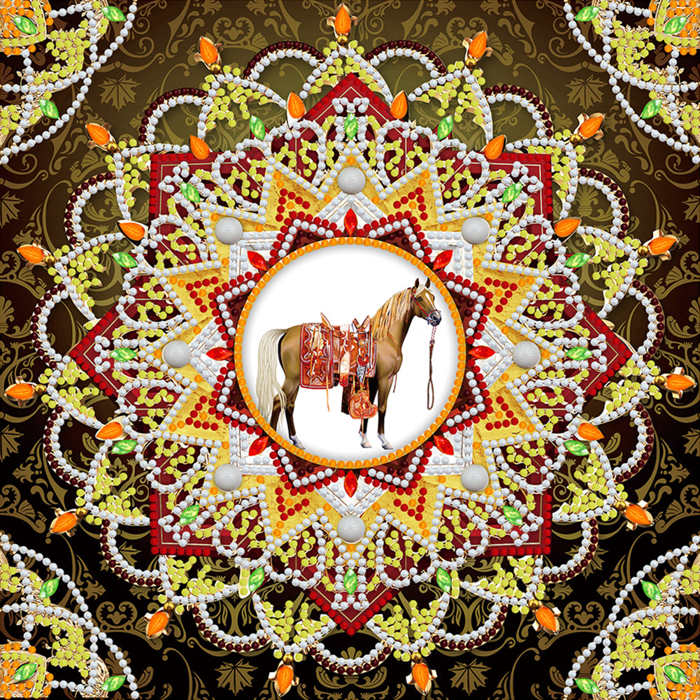 Horse-Partial Special Luminous Diamond Painting-30x30cm