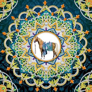 Horse-Partial Special Luminous Diamond Painting-30x30cm