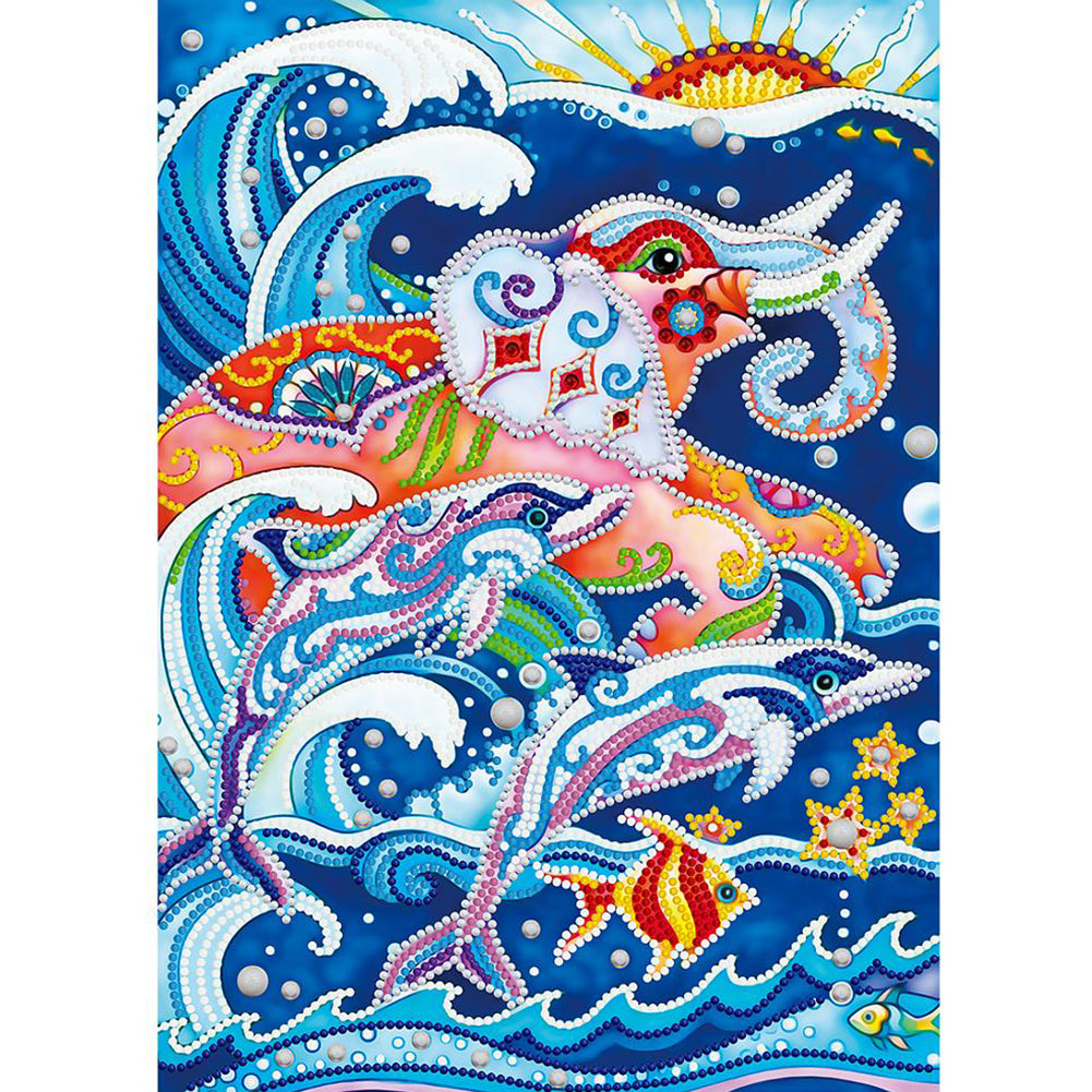 Elephant-Partial Special Luminous Diamond Painting-30x40cm