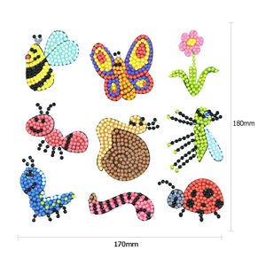 9pcs-Animal-Diamond Painting Free Stickers