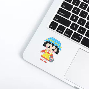 6pcs-Girl-Diamond Painting Free Stickers
