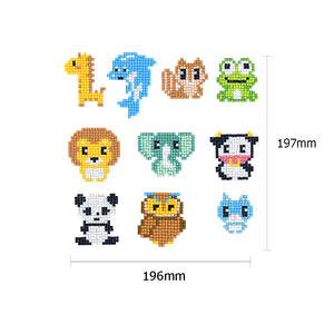 10pcs-Animal-Diamond Painting Free Stickers