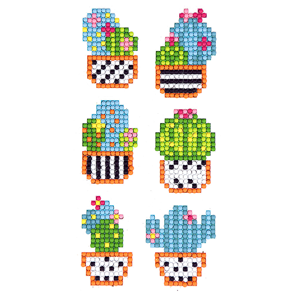 6pcs-Cactus-Diamond Painting Free Stickers