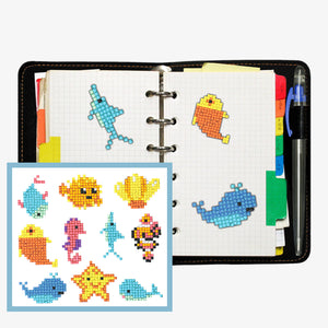 10pcs-Marine Life-Diamond Painting Free Stickers