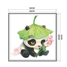 Load image into Gallery viewer, Lotus Leaf Panda-11CT Stamped 3 Strands Cross Stitch-50x50cm
