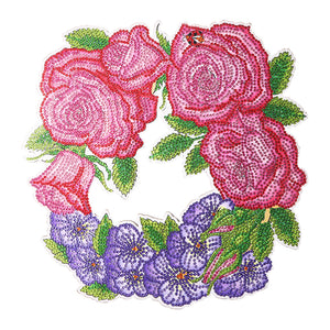 Flower-Single Side Drill-Diamond Wreath