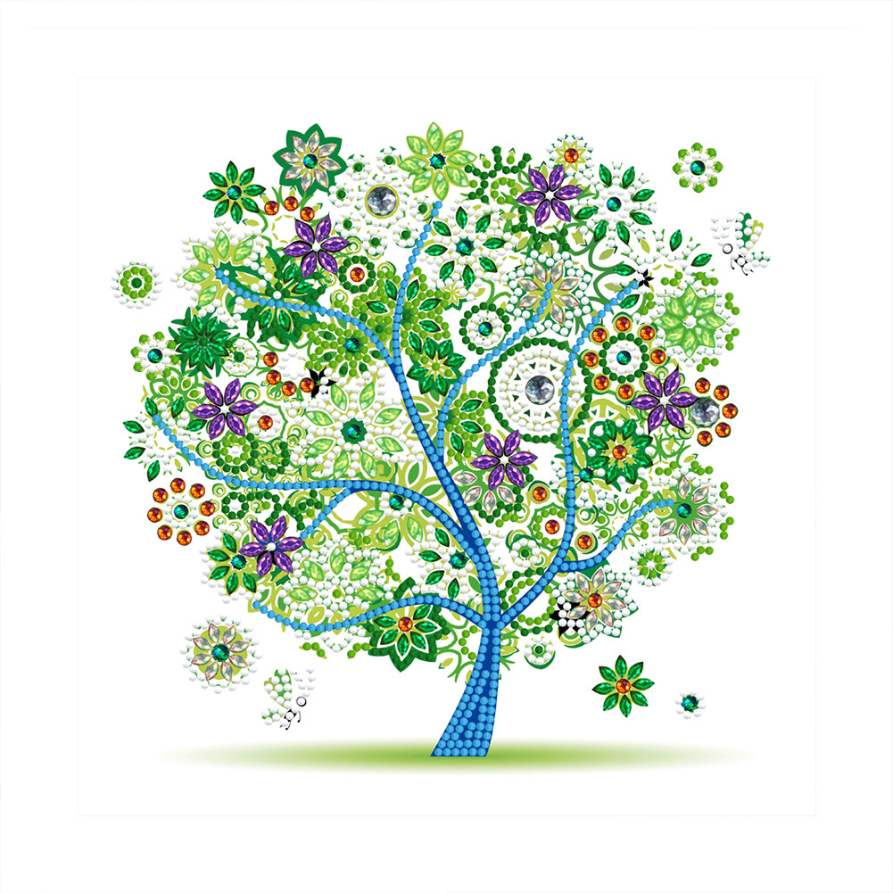 Four Seasons Tree Of Happiness-Partial Special Luminous Diamond Painting-30x30cm