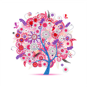 Four Seasons Tree Of Happiness-Partial Special Luminous Diamond Painting-30x30cm