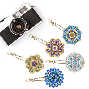 5pcs Mandala Single Sided Keychain