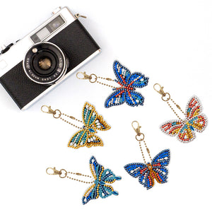 5pcs Butterfly Single Sided Keychain