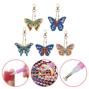 5pcs Butterfly Single Sided Keychain