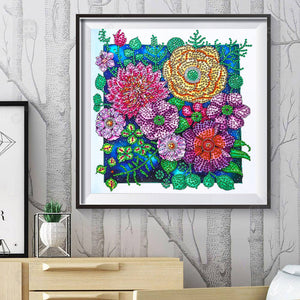Flower-Special Shaped Crystal Diamond Painting-30*30cm