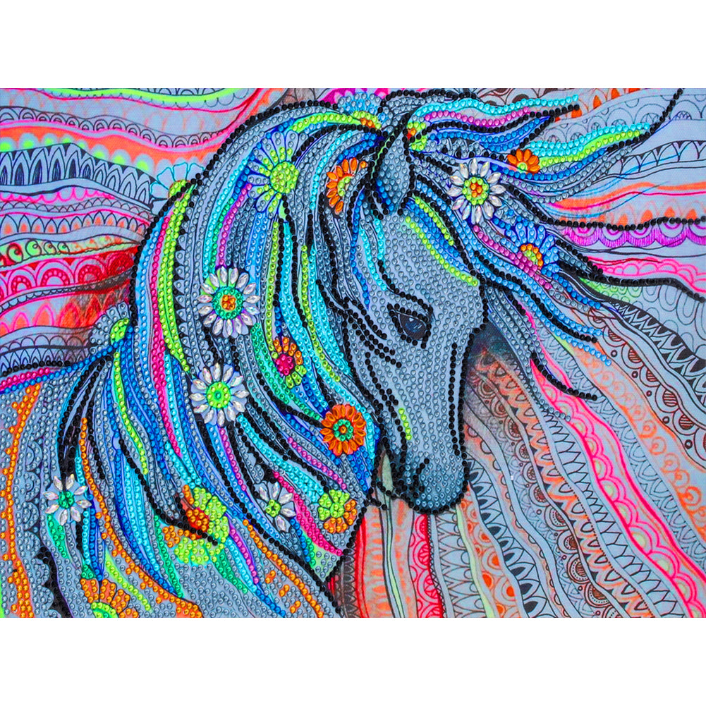 Horse-Special Shaped Crystal Diamond Painting-40*30cm