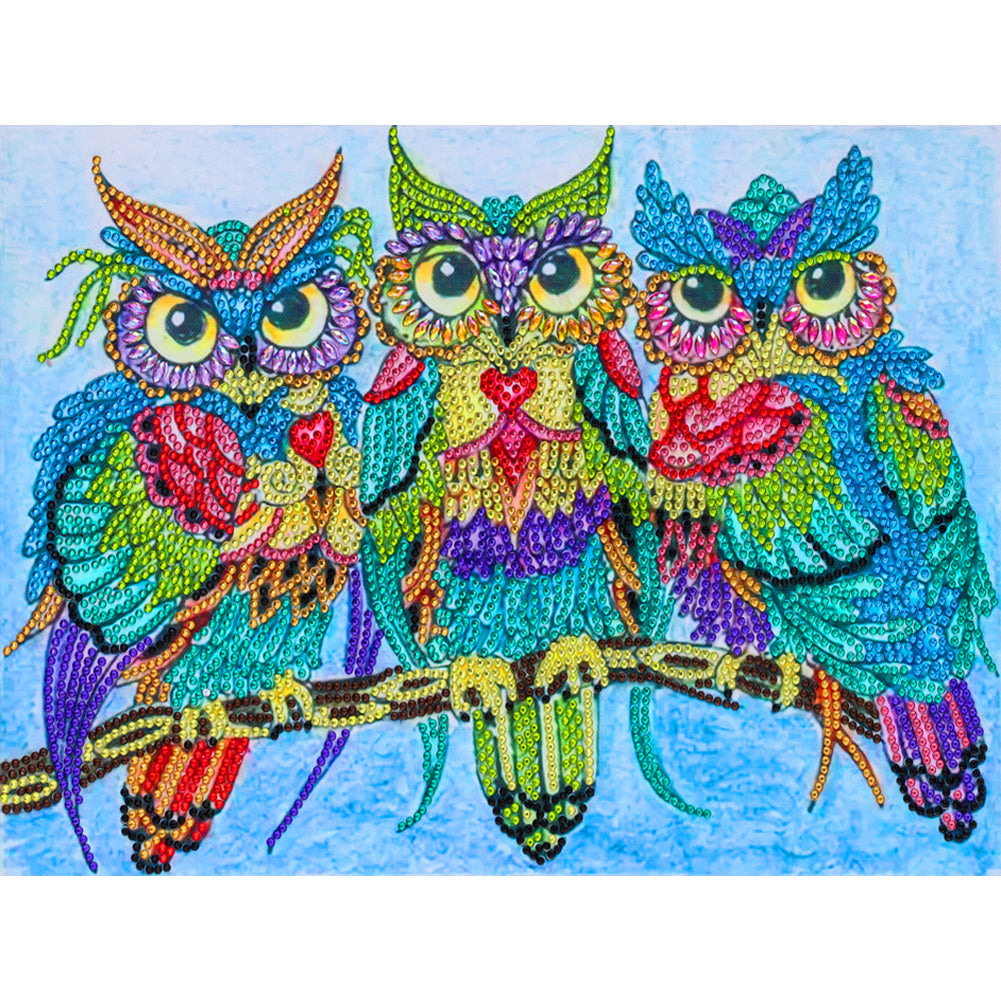 Owl-Special Shaped Crystal Diamond Painting-40*30cm