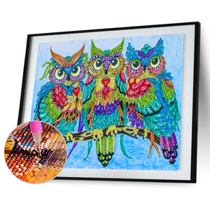 Owl-Special Shaped Crystal Diamond Painting-40*30cm
