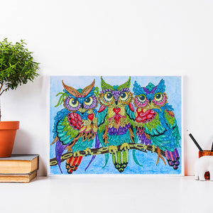 Owl-Special Shaped Crystal Diamond Painting-40*30cm