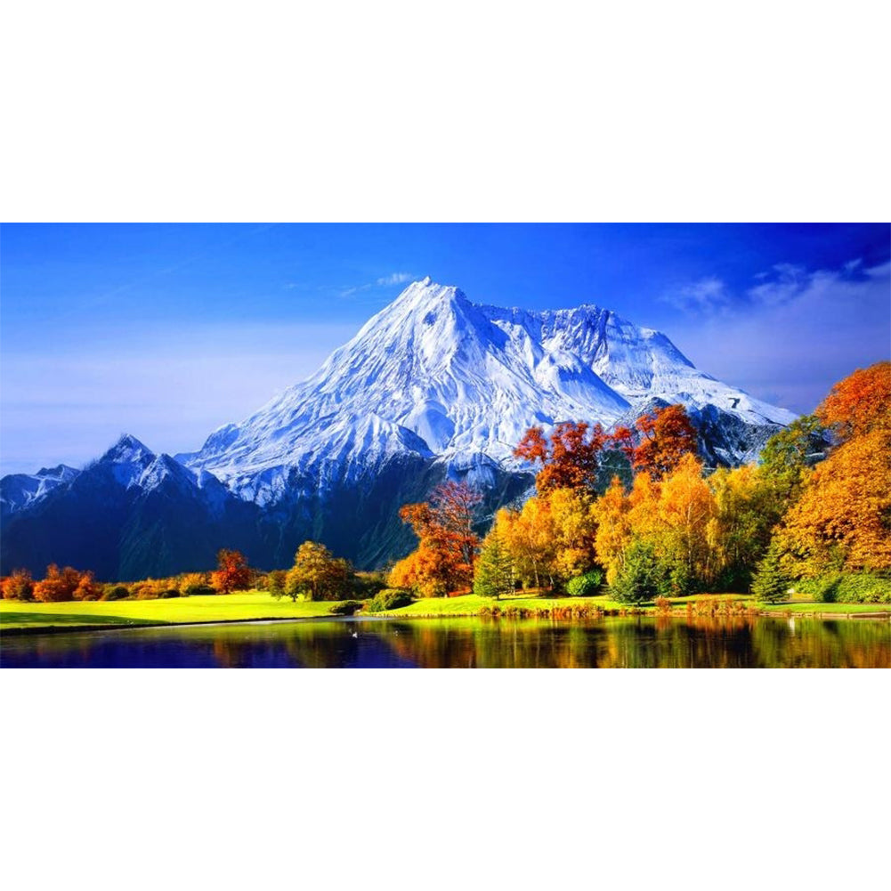 Snow-Capped Mountains And Lakes-Full Drill Diamond Painting-80x40cm