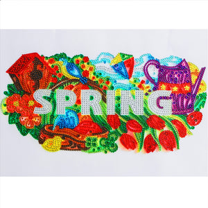 Four Seasons On Paper-Special Shaped Crystal Diamond Painting-40*30CM
