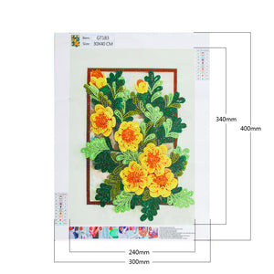 Flower-Special Shaped Crystal Diamond Painting-30*40CM