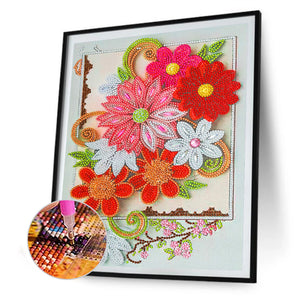 Flower-Special Shaped Crystal Diamond Painting-30*40CM