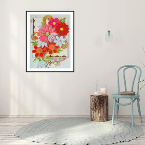 Flower-Special Shaped Crystal Diamond Painting-30*40CM