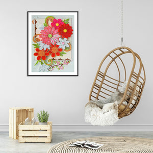 Flower-Special Shaped Crystal Diamond Painting-30*40CM