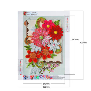 Flower-Special Shaped Crystal Diamond Painting-30*40CM