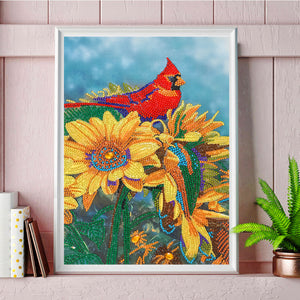 Cardinal-Special Shaped Crystal Diamond Painting-30*40cm