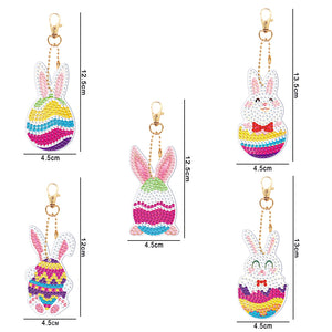 5pcs Rabbit Single Sided Keychain