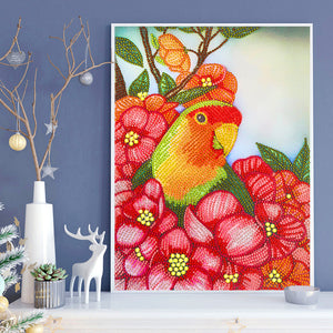 Flower Parrot-Special Shaped Crystal Diamond Painting-30*40cm