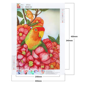 Flower Parrot-Special Shaped Crystal Diamond Painting-30*40cm
