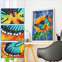 Load image into Gallery viewer, Butterfly Sunflower-Special Shaped Crystal Diamond Painting-30*40cm
