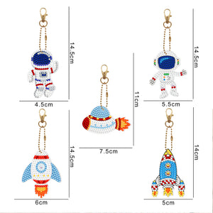 5pcs Planetary Double Sided Keychain