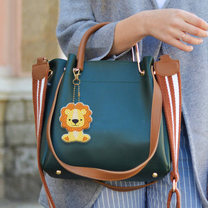 5pcs Animal Lion Double Sided Keychain