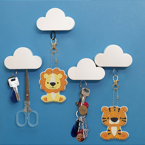 5pcs Animal Lion Double Sided Keychain