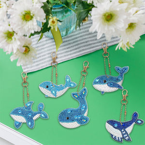 5pcs Whale Double Sided Keychain